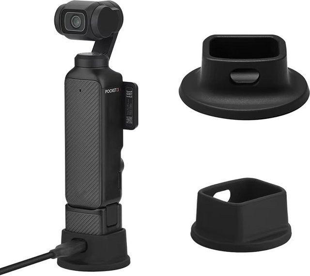 DJI Osmo Pocket 3 Silikon Dock Desktop Basis Anti-Skid Standfuß Zubehör in Schwarz - Bild 1