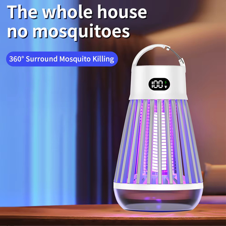 ESMARTER Tragbare Outdoor-Mückenschutzlampe in Weiß, wasserdichter Insektenvernichter für Zuhause und Freien - Bild 4