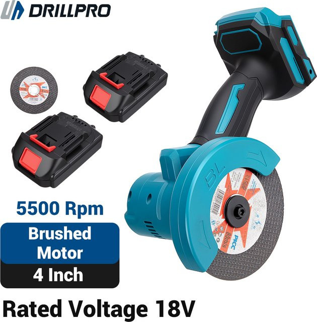 Drillpro Mini 4-Zoll-Winkelschleifer in Blau, kabellose Poliermaschine für Makita LXT 18V-Akkus - Bild 1