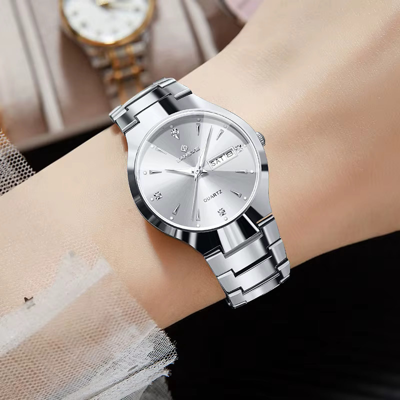 BANGWEI Armbanduhr, Diamantbesetzt, Edelstahl, Quarz, Silber, Damen - Bild 5
