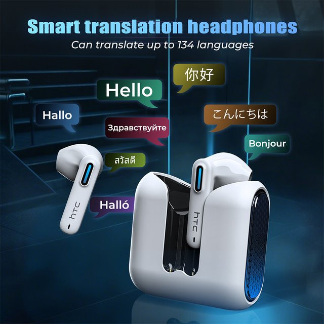 HTC NE49 TWS Gaming-Kopfhörer mit Sprachübersetzer, Bluetooth HiFi-Stereoklang und Mikrofon für HD-Anrufe - Bild 1
