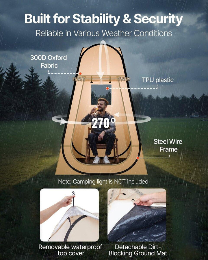 Pop-up Sportzelt für 1 Person mit Bodenmatte und Dachabdeckung, wasserdichtes Garten-Iglu-Kuppelzelt, B/T/H: 1,2 x 1,2 x 1,2 m - Bild 2