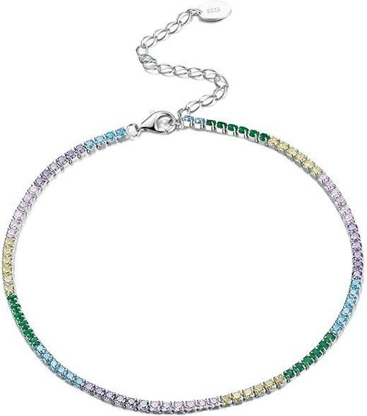 Fußkettchen 925 Silber, Zirkonia, Kristall, Damen - Bild 1