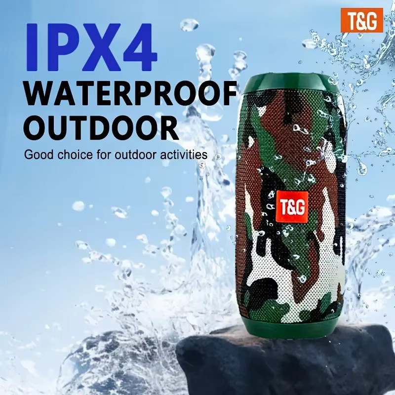 T&G TG117 Tragbarer Outdoor-Bluetooth-Lautsprecher in Schwarz mit IPX4-Schutz, Mikrofon, FM, TF-Karte und USB-Anschluss - Bild 3