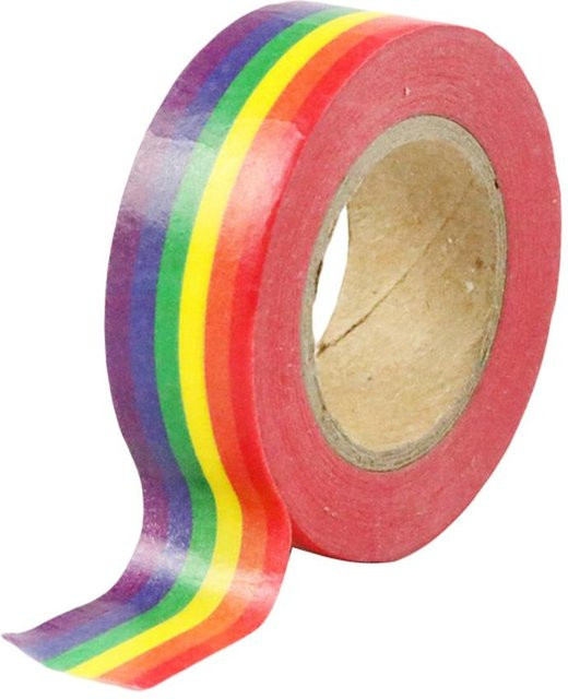 TOMTOP JMS Washi Tape Regenbogen Klebeband aus Papier für DIY Scrapbooking und Bürobedarf, Mehrfarbig, Länge: 100 cm - Bild 1