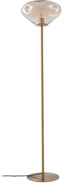 Lindby Stehlampe Lelia Modern aus Glas und Eisen in Creme und Messing, 1-flammig E27, Höhe: 150 cm - Bild 1