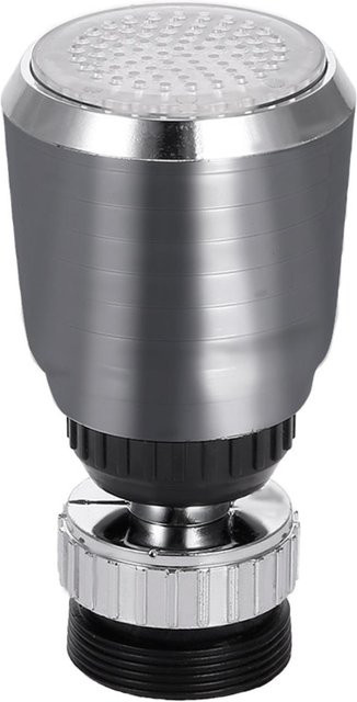 Igeteck LED-Wasserhahn mit RGB-Farbwechsel und Temperaturanzeige, schwenkbarer Auslauf, Silber/Chrom - Bild 1