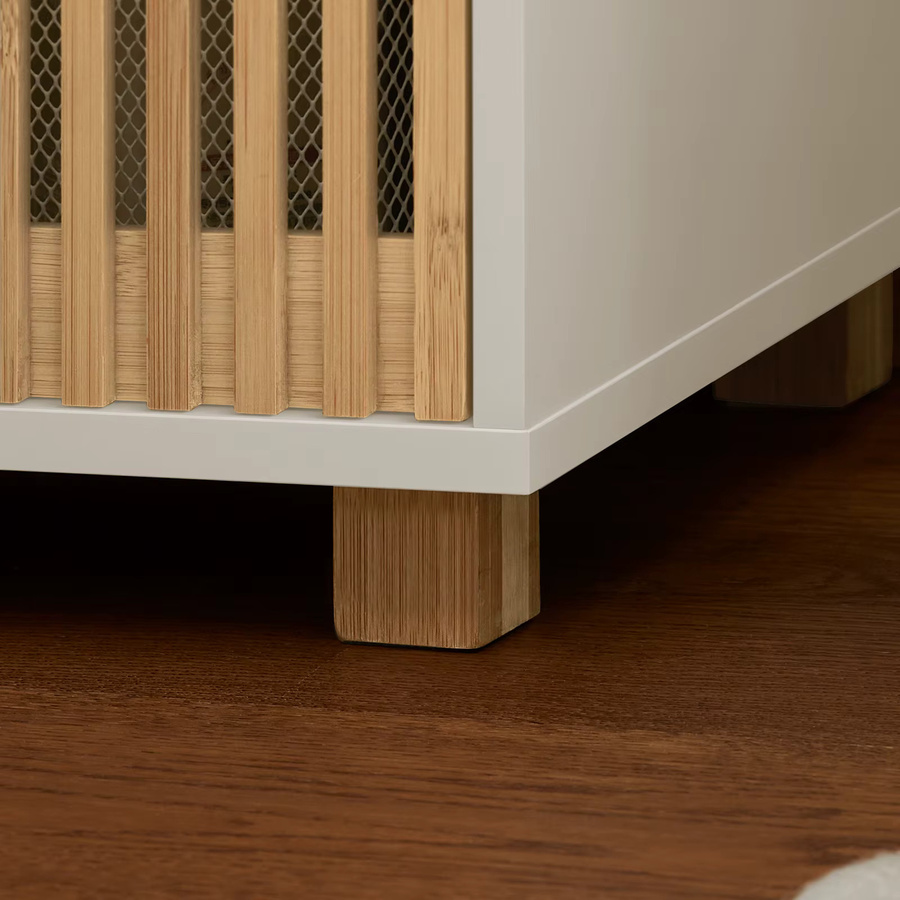 SoBuy BZR127-W Hochschrank für das Badezimmer in Weiß mit Regalfächern und Türen, B/T/H: 33 x 33 x 165 cm - Bild 4