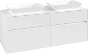 V&B Waschtischunterschrank Collaro für 2 Waschbecken, glossy white, B/H/T: 140 x 54,8 x 50 cm - Bild 1