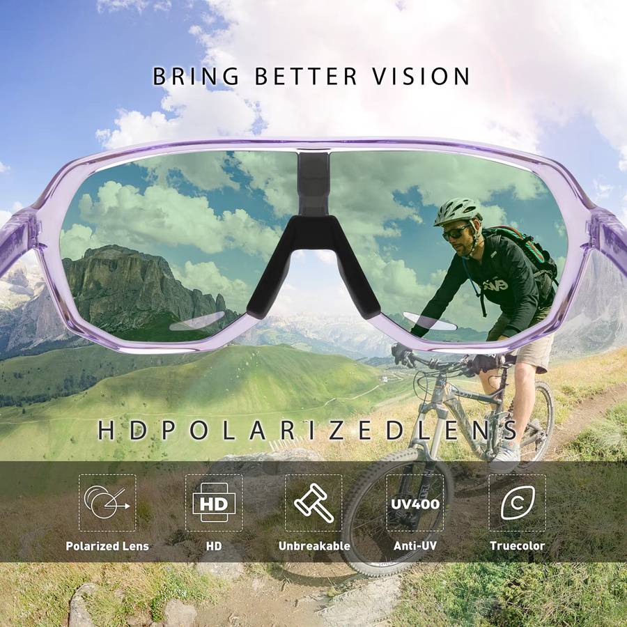 Kapvoe Sportsonnenbrille, Vollrand, Kunststoff, Unisex, polarisiert - Bild 3