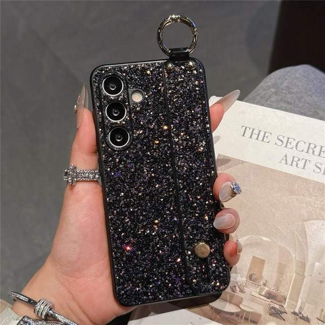 Luxus Diamant Handyhülle mit Handgelenkband und Kameraschutz für Samsung Galaxy S25 Ultra S24 S23 S22 S21 Plus in Pink, Gold, Schwarz oder Blau - Bild 1