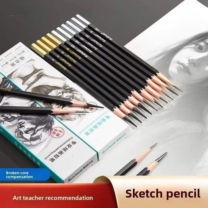 Professionelles Skizzenstift-Set aus Graphit mit 4B, 8B und 2B Bleistiften in Schwarz für Kunststudenten und Profis - Bild 4