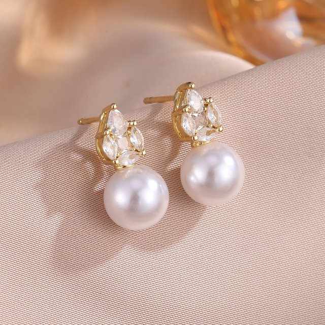 ZAKOL Ohrstecker, Zirkonia, Perle, Gold, Damen - Bild 1