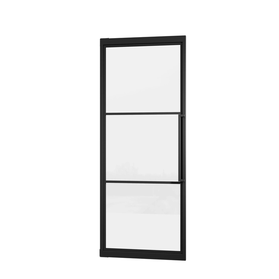 inova Pivot Glastür Loft Design in Schwarz mit Klarglas und Griffstange, B/H: 83,0 x 211,5 cm - Bild 2