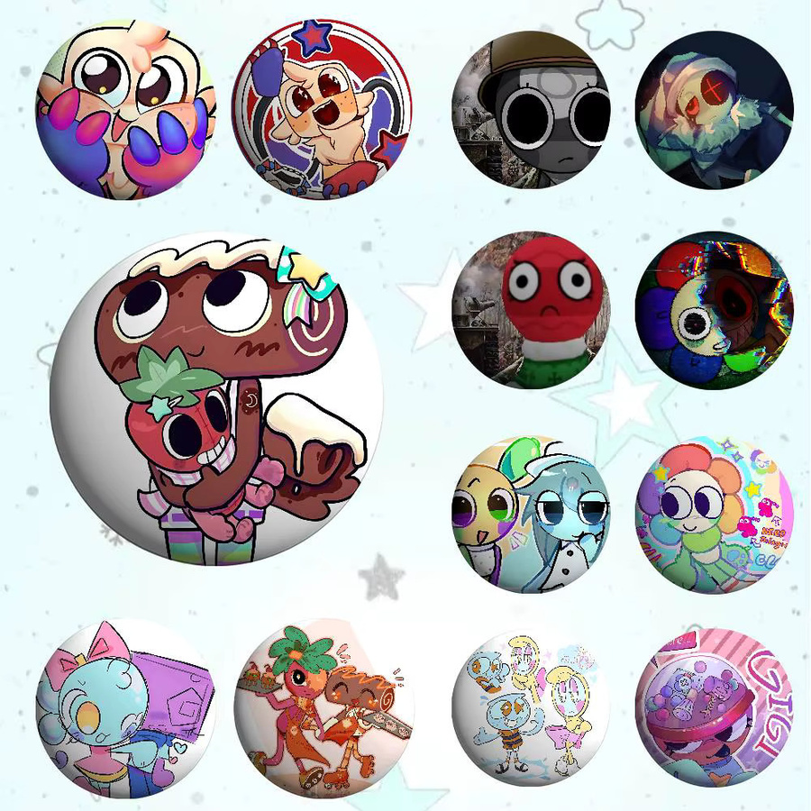 Bilibili Astro Goob Pebble Meme Metallabzeichen als runder Soft Button Pin in Multicolour - Bild 2