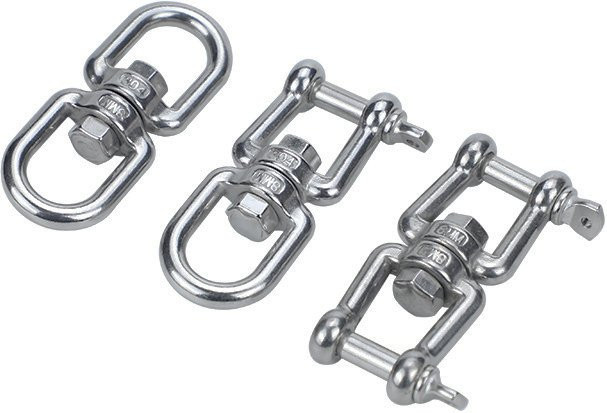 NERISXB Doppelseitiger drehbarer Ösenhaken aus Edelstahl 304 in Silber als Ringverbinder für Hängesessel, Schaukel, Sandsack und Yoga-Hängematte - Bild 1