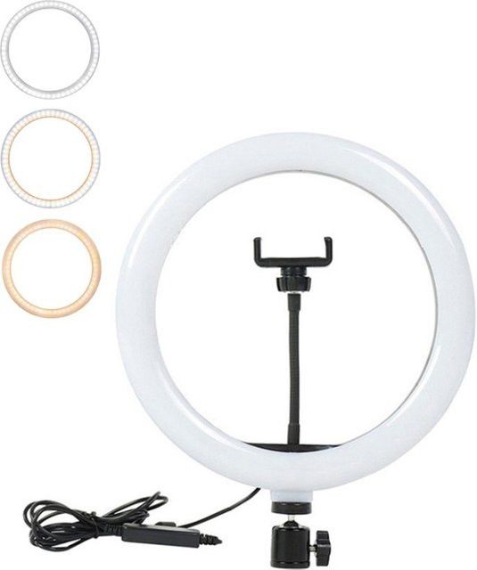 Mrgabwte LED Selfie Ringlicht mit Dimmfunktion für Fotografie und Video, Durchmesser: 16 cm, 26 cm oder 33 cm - Bild 1