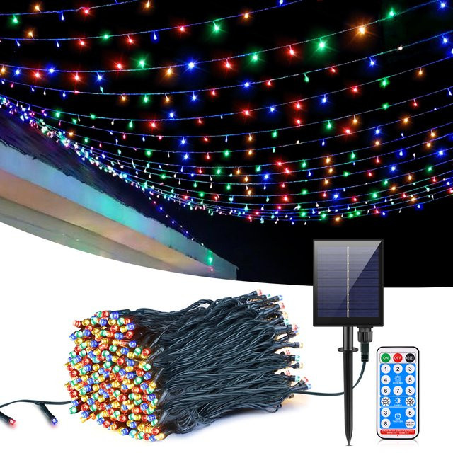 CHNAITEKE Solar LED Lichterkette Outdoor Multicolor, 1000 LED, 100 m, wasserdichte Solar-Lichterkette für Garten und Weihnachtsdekoration - Bild 1