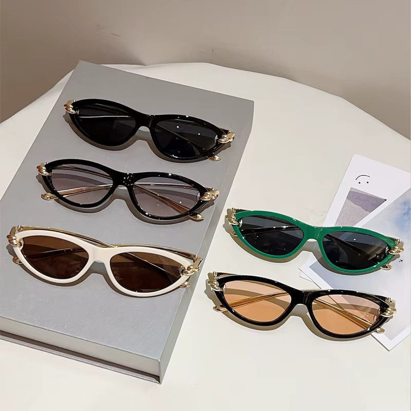 Salutami Sonnenbrille Cat-Eye, Metall, Vollrand, Damen, Blau-Rosa Farbverlauf, Schwarz - Bild 5