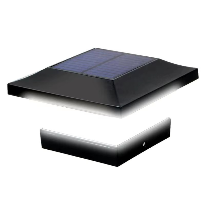 Crepow Solar LED Gartenlampe IP65 Wasserdicht Quadratische Zaunleuchte Schwarz - Bild 6