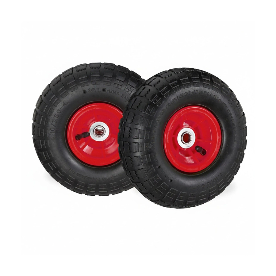 Relaxdays Sackkarrenrad 2er Set luftbereift aus Gummi und Kunststoff in Schwarz Rot, Durchmesser: 26 cm, Breite: 8,5 cm - Bild 2