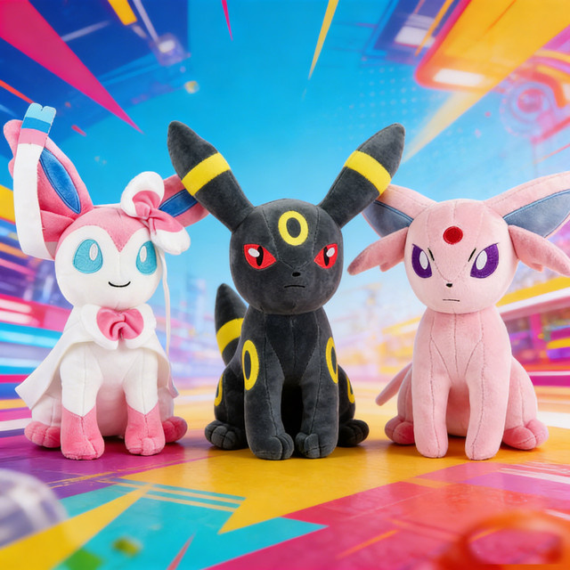 DUODUOBAO Pokémon Plüschpuppen, Pikachu Gengar Espeon Glaceon Umbreon, 10" - Bild 1