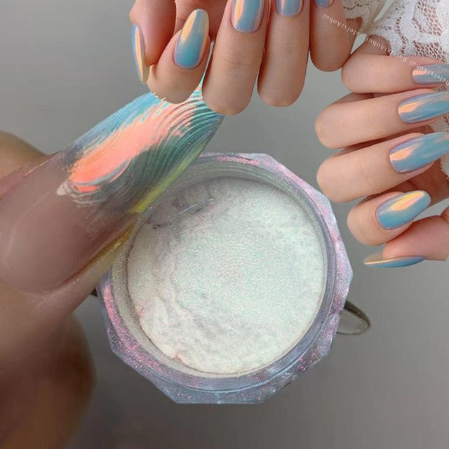 HotPress Nagelpuder Mint Green, Metallic, 0,3 g - Bild 1