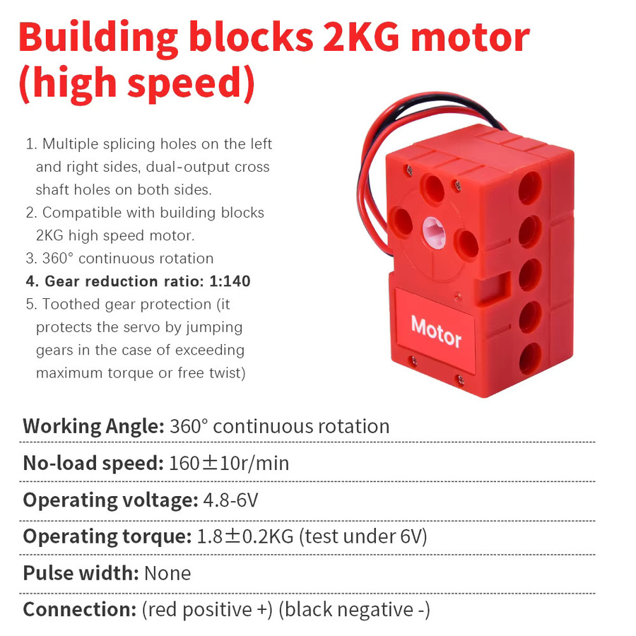 Keyestudio Getriebe Motor, DC3-6V 2KG, mit 2P Dupont Draht Stecker, für Lego Blöcke, Programmierbare DIY Elektronische Motor Patrs EDU Smart Auto Motoren - Bild 2