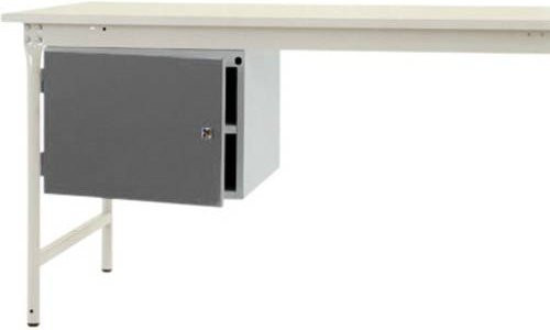 BASI Gehäuse-Unterbau stationär Manuflex ZB4704.6011 in Grau-Grün mit 1 Tür und Einlegeboden, Nutzhöhe: 300 mm, für Tischtiefe: 800 mm - Bild 1