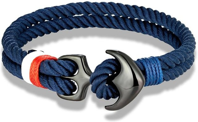Ankerarmband Edelstahl, Schwarz, Unisex, 23cm - Bild 1
