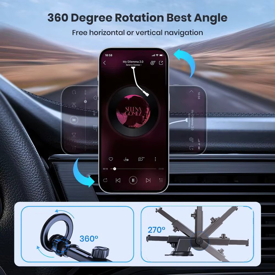 TEEQ Magnetische Handyhalterung für das Auto in Schwarz mit Saugnapf und 360 Grad Rotation für Windschutzscheibe und Armaturenbrett - Bild 4