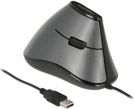 Delock 12527 Ergonomische Optische USB-Maus mit 4 Tasten in Schwarz - Bild 1