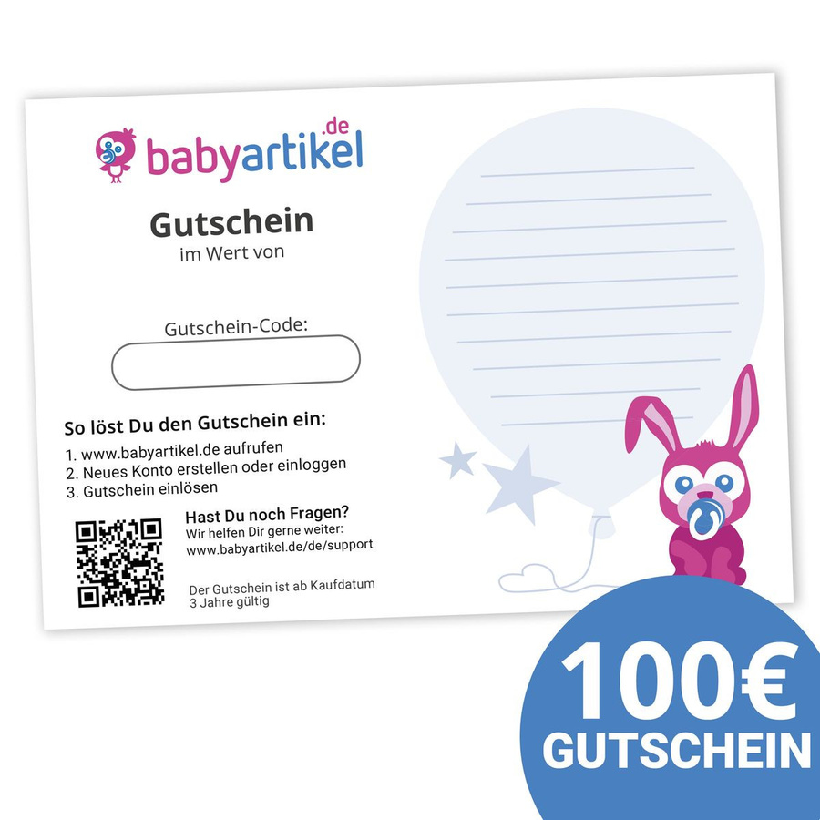 Babyartikel.de 100 Euro Geschenkgutschein für Babyartikel in Pink und Weiß - Bild 1