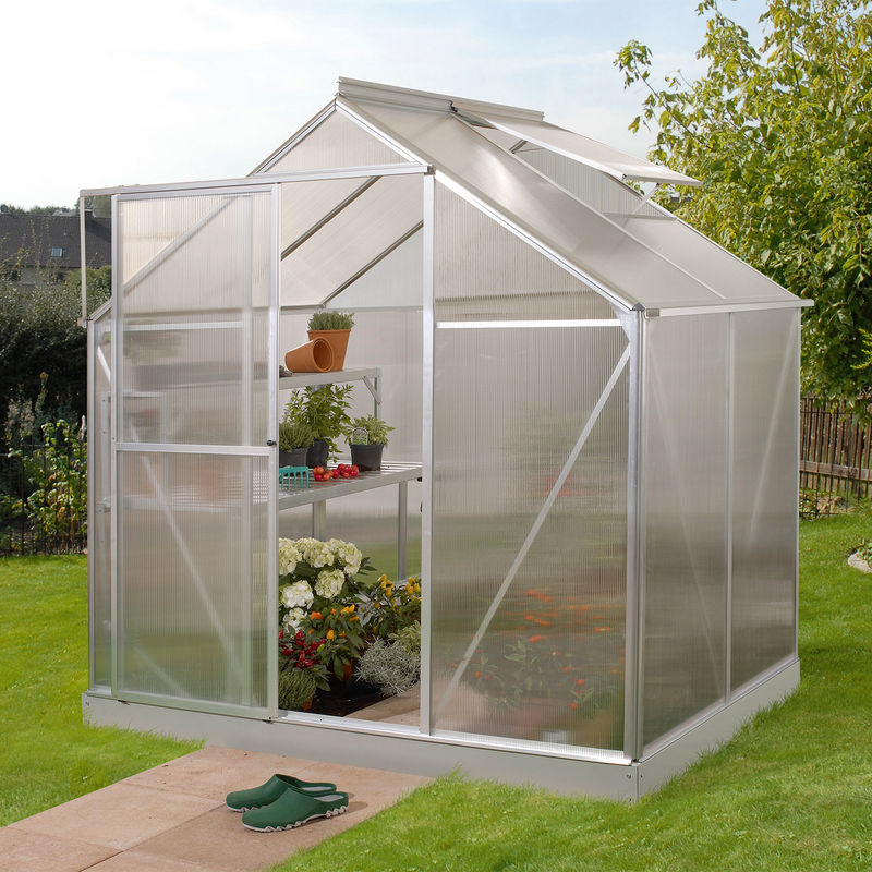 Vitavia Gewächshaus Triton 2500 aus eloxiertem Aluminium mit 4 mm Hohlkammerplatten und Stahlfundament - Bild 5