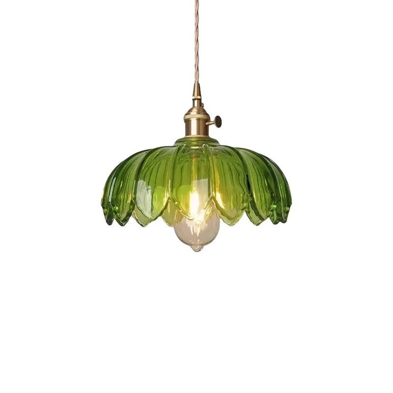 JIANKEXING LED Kronleuchter Nordic Retro Design in Grün aus Glas als Pendelleuchte für Wohnräume und Bars - Bild 2