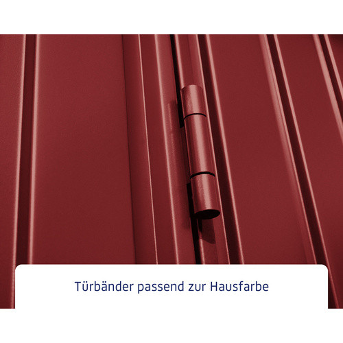 Ecostar Gerätehaus Trend-S aus Metall in Rot mit Doppeldoor und Giebeldach, B/H/T: 238 x 216 x 238 cm - Bild 3