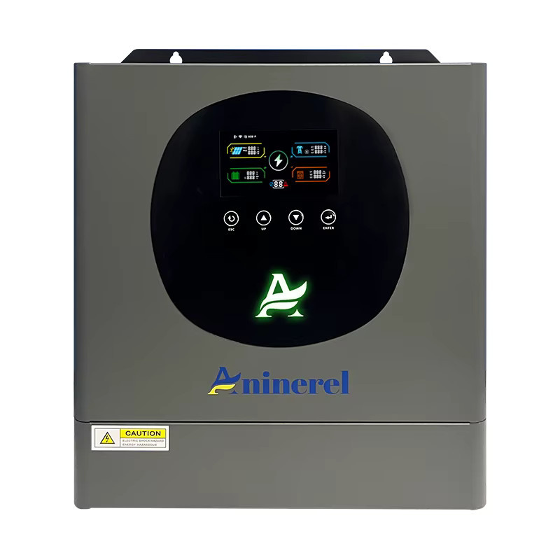 Aninerel Hybrid-Solarwechselrichter 4,2KW 24V mit Doppelausgang, MPPT 120A, 500VDC, Farb-LCD-Display und WLAN, Grau - Bild 4