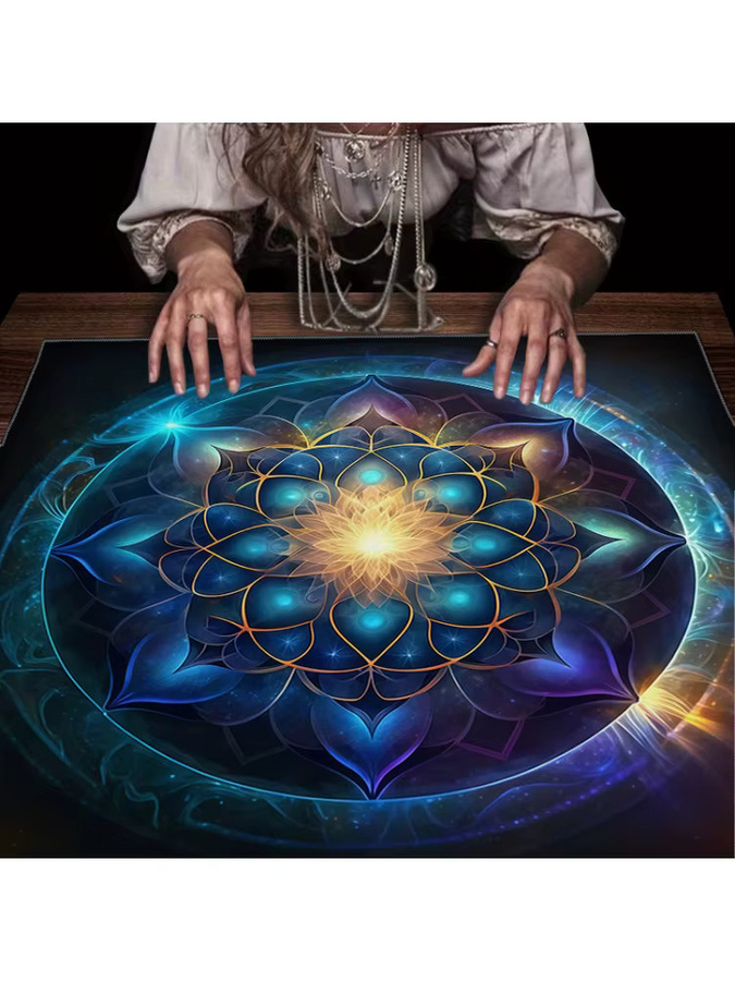 VIKAMA Sternen-Mandala Tarot-Tapete als spirituelles Altartuch in Multicolour - Bild 2