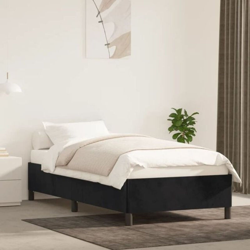 Vidaxl Polsterbett aus Samt in Schwarz B/T/H: 80 x 200 cm - Bild 1
