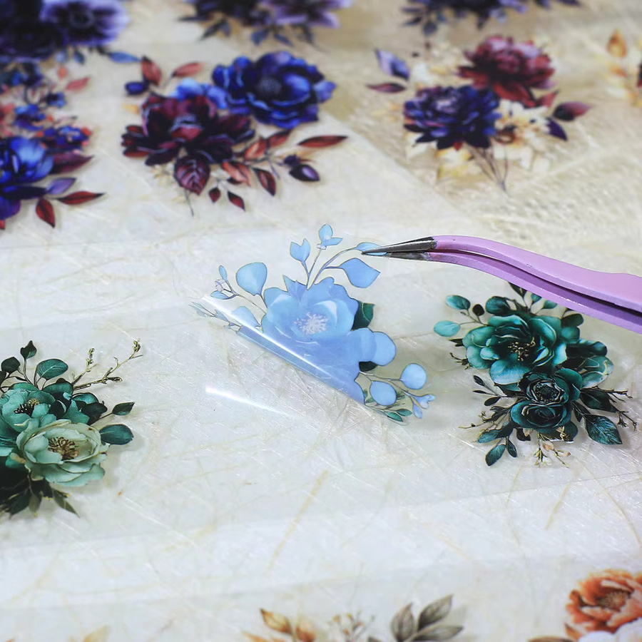 Journamm Vintage-Blumen Washi Tape aus PET für Scrapbooking und DIY-Dekoration, Mehrfarbig, Breite: 5 cm, Länge: 2 m - Bild 5