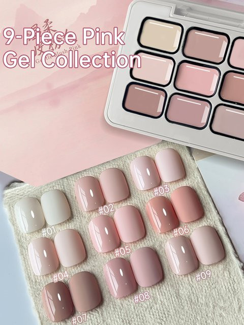 Rosa Patting Gel Nagellack, 9 Farben - Bild 1