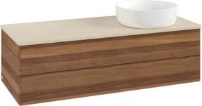 V&B Waschtischunterschrank Antao mit Beleuchtung, Farbe Walnut, B/T/H: 120 x 50 x 50 cm - Bild 1