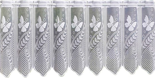 Heine Fensterbehang Schmetterling mit floralem Design in Weiß, transparent, 100% Polyester mit Ösen - Bild 1