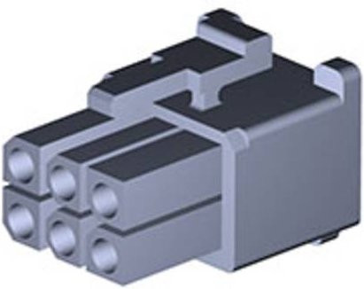 Molex Buchsengehäuse-Kabel 6-polig in Weiß und Grau mit 4,8 mm Rastermaß - Bild 1