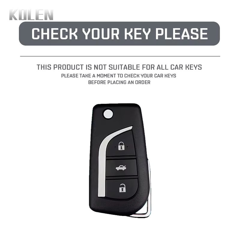 KOLEN TPU Auto Flip Key Schutzhülle für Toyota Auris Corolla Avensis Verso Yaris Aygo Scion TC Camry Rav4 Fortuner Hilux in Schwarz - Bild 3
