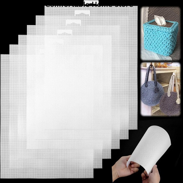 14 Stück Kunststoff-Leinwandbögen in Weiß für Stickerei und Kreuzstich zum Basteln und DIY - Bild 1