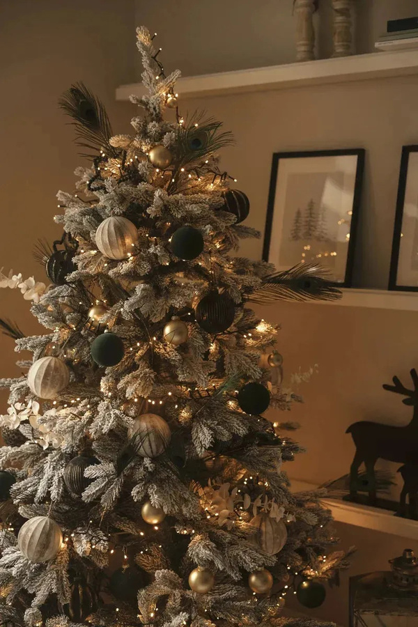 Künstlicher Weihnachtsbaum Elsa mit Schnee von artplants in Grün und Weiß, Höhe: 230 cm - Bild 2