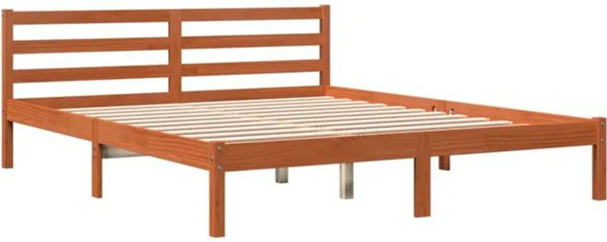 Massivholzbett vidaxl aus Kiefer in Braun, B: 160 cm, T: 200 cm, H: 69,5 cm bis 165,5 cm - Bild 1