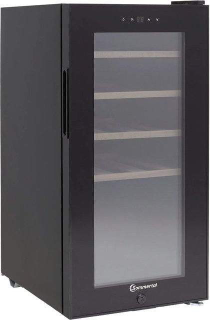 Sommertal Weinkühler WK50 mit Glastür, Schwarz, 50 l - Bild 1