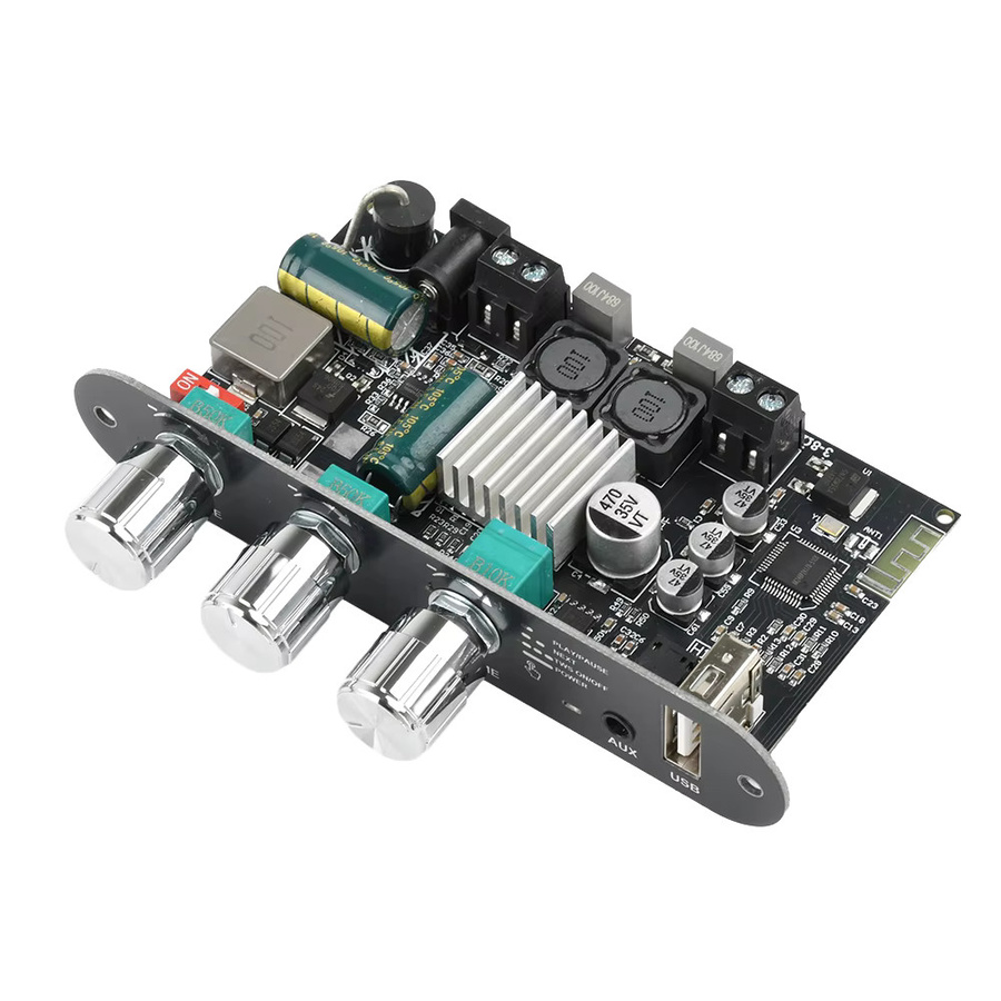 ZK-1001U Bluetooth Verstärker Modul mit TPA3116D2 Chip, 100W Mono, DC 9-24V, Schwarz - Bild 3